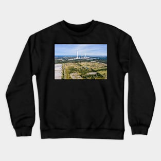 Power station under moody cloudy sky Crewneck Sweatshirt